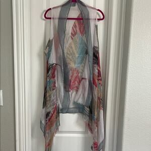 Source Unknown Sheer Leaf Patterned Drapes